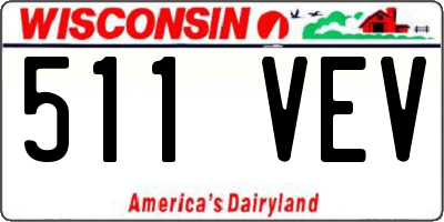 WI license plate 511VEV