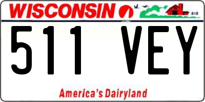 WI license plate 511VEY