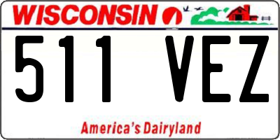 WI license plate 511VEZ