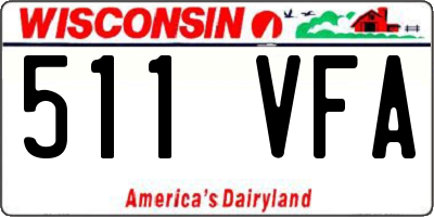 WI license plate 511VFA