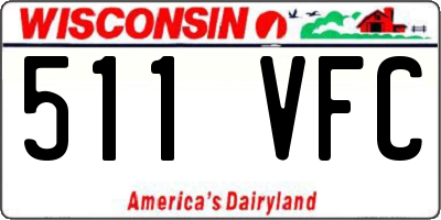 WI license plate 511VFC