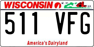 WI license plate 511VFG