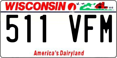 WI license plate 511VFM