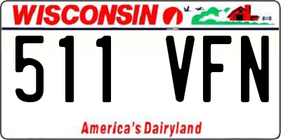 WI license plate 511VFN