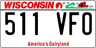 WI license plate 511VFO