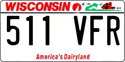 WI license plate 511VFR