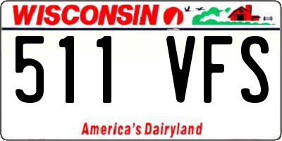 WI license plate 511VFS