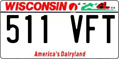 WI license plate 511VFT