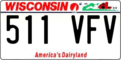 WI license plate 511VFV