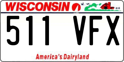 WI license plate 511VFX