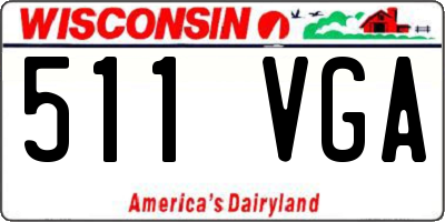 WI license plate 511VGA