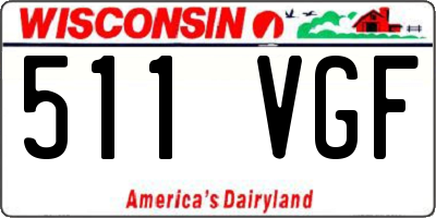 WI license plate 511VGF
