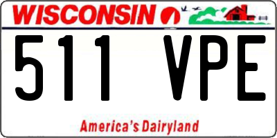 WI license plate 511VPE