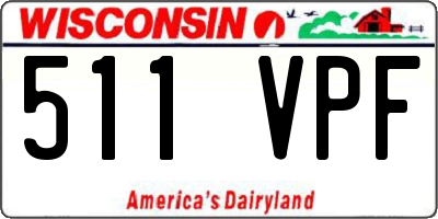 WI license plate 511VPF