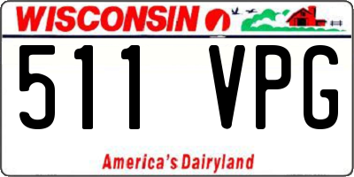 WI license plate 511VPG