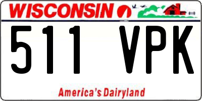 WI license plate 511VPK