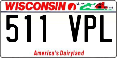 WI license plate 511VPL