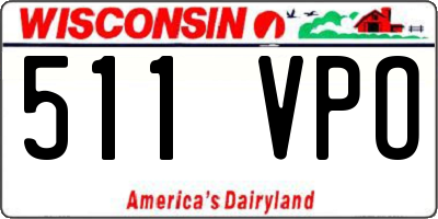 WI license plate 511VPO