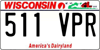 WI license plate 511VPR