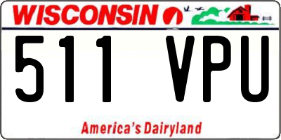 WI license plate 511VPU
