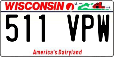 WI license plate 511VPW