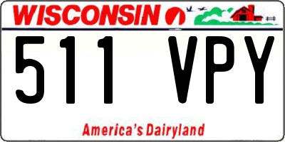 WI license plate 511VPY