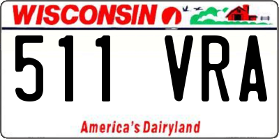 WI license plate 511VRA