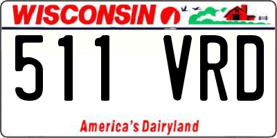 WI license plate 511VRD