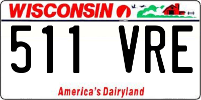 WI license plate 511VRE