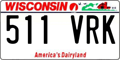 WI license plate 511VRK