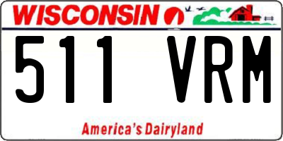 WI license plate 511VRM