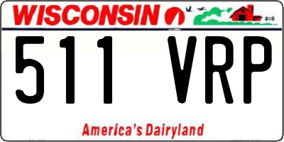 WI license plate 511VRP
