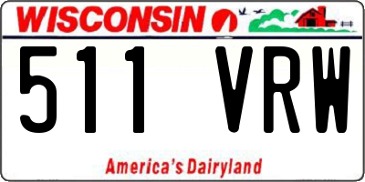 WI license plate 511VRW