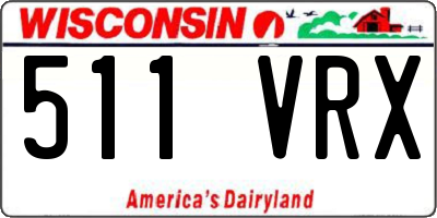WI license plate 511VRX