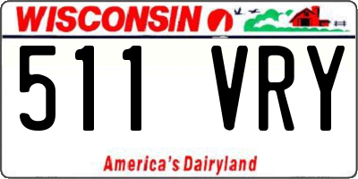 WI license plate 511VRY