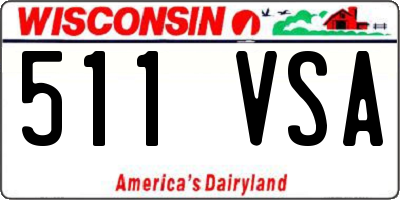 WI license plate 511VSA