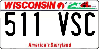 WI license plate 511VSC