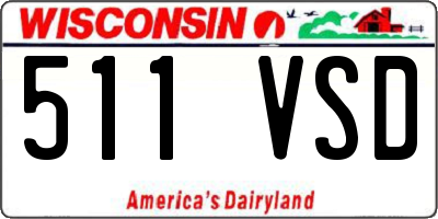 WI license plate 511VSD
