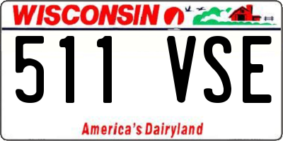 WI license plate 511VSE