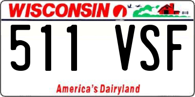 WI license plate 511VSF