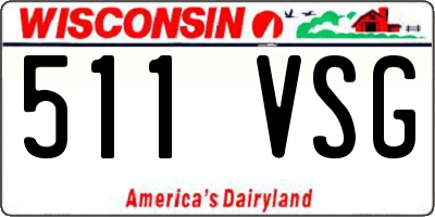 WI license plate 511VSG