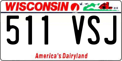 WI license plate 511VSJ