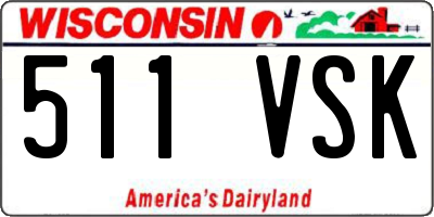 WI license plate 511VSK