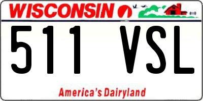 WI license plate 511VSL