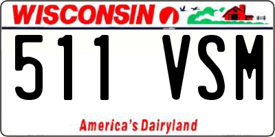 WI license plate 511VSM