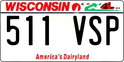 WI license plate 511VSP