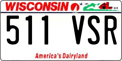 WI license plate 511VSR