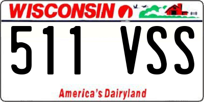 WI license plate 511VSS