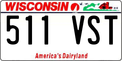 WI license plate 511VST