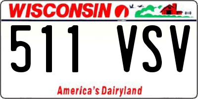 WI license plate 511VSV